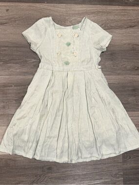 VTG Target Girls Mint Green Fit & Flare Floral Dress Sheer Lined Easter Sz6/6X